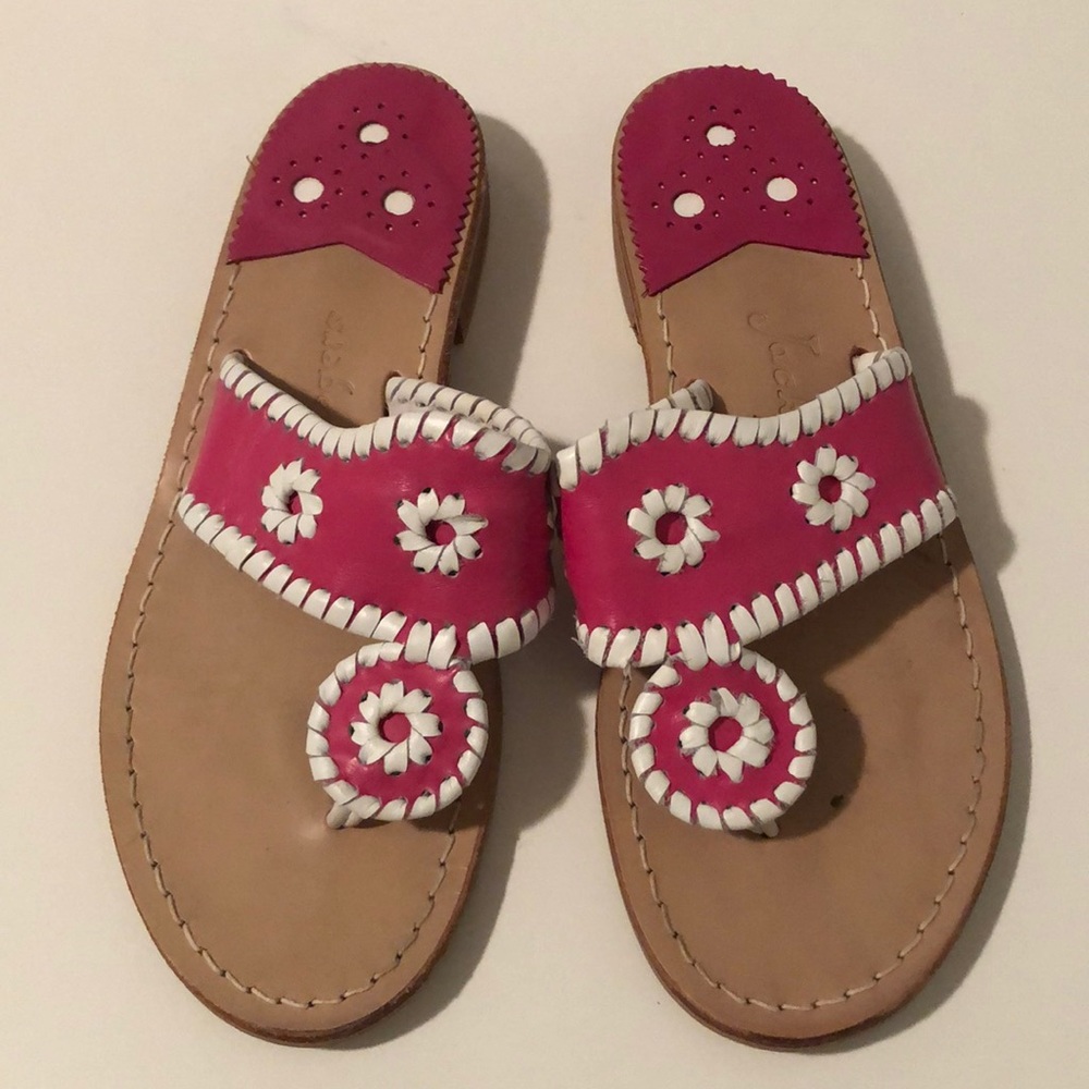 Jack Rogers in hot pink and white